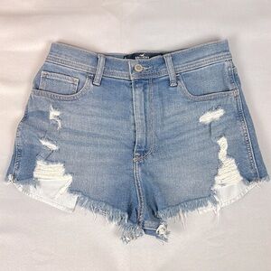 Hollister Light Blue High Waist Women Shorts